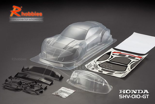 10 HONDA SHV 010 GT PC Transparent 190mm RC Car Body  