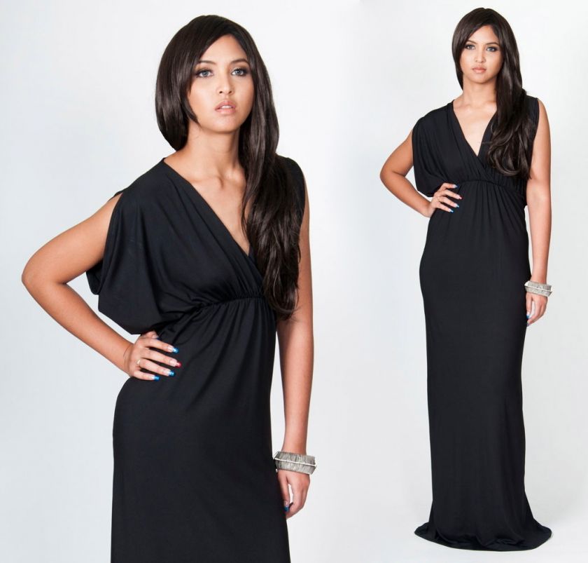   Shoulder Black Plus Size Cocktail Evening Long Maxi Dress XL 2X  