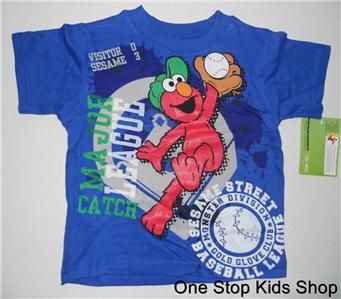   Toddler Boys 2T 3T 4T Short Sleeve SHIRT Tee Top SESAME STREET  