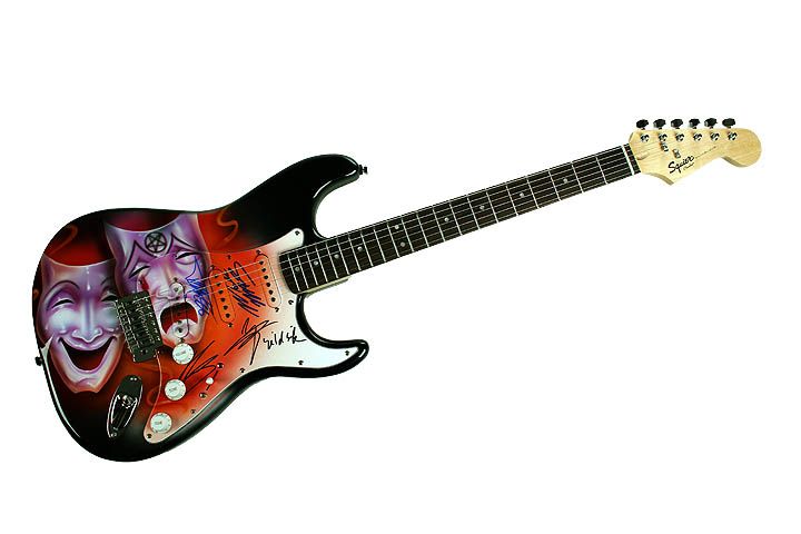 Motley Crue Autographed Airbrushed Signed Guitar  