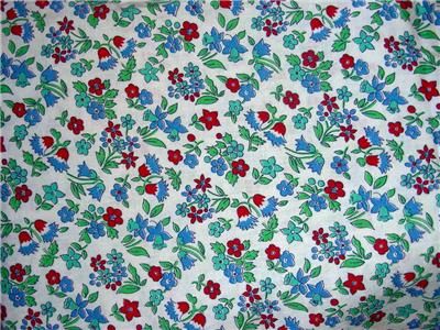 VINTAGE FULL FEED SACK Cotton Fabric   FABULOUS Perennial Wildflowers 