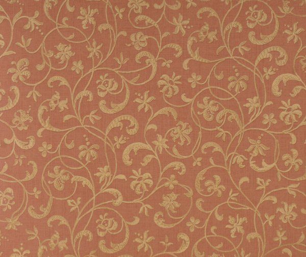 WALLPAPER SAMPLE Warm Terracotta Floral Scroll  