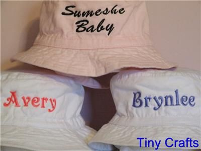 Personalized Baby Infant Bucket Hat Cap   6 colors  