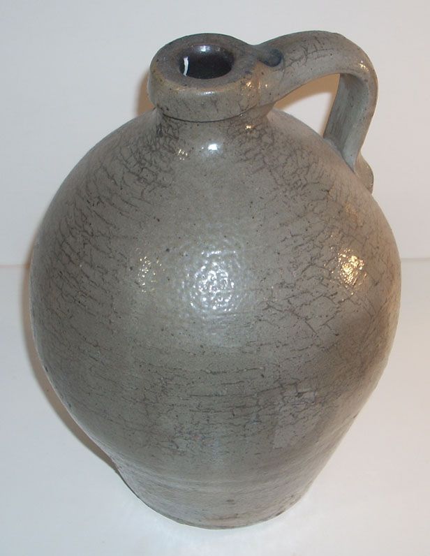 Antique Ovoid Stoneware Jug with Blue Marks  