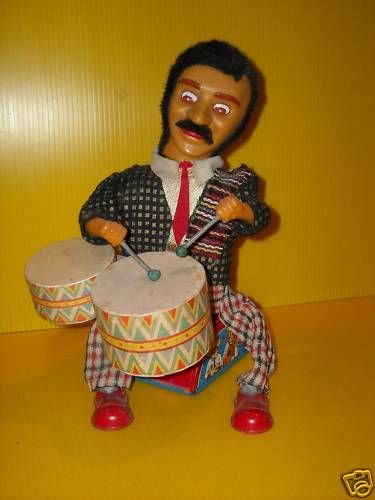 Vintage Battery Op Mexicali Mexican Pete Drummer Toy  