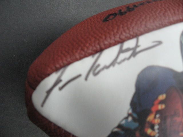 Dan Marino Fran Tarkenton Autographed Serigraph Football #218/343 UDA 