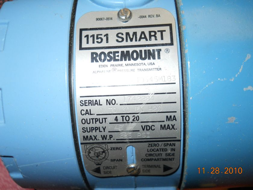 Rosemount 1151 Smart Pressure Transmitter with 2 sensor  