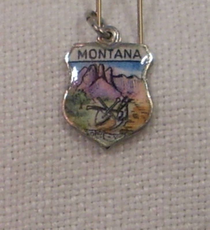 Vintage REU Sterling/Enamel Montana Charm New  