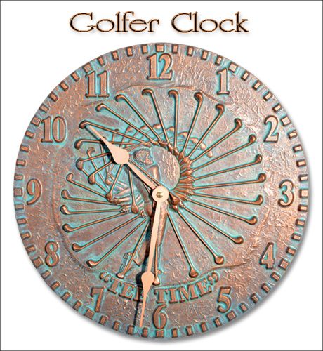REDUCED PRICE GOLFER GOLF INDOOR OUTDOOR BATTERY CLOCK 7_19455_01277 