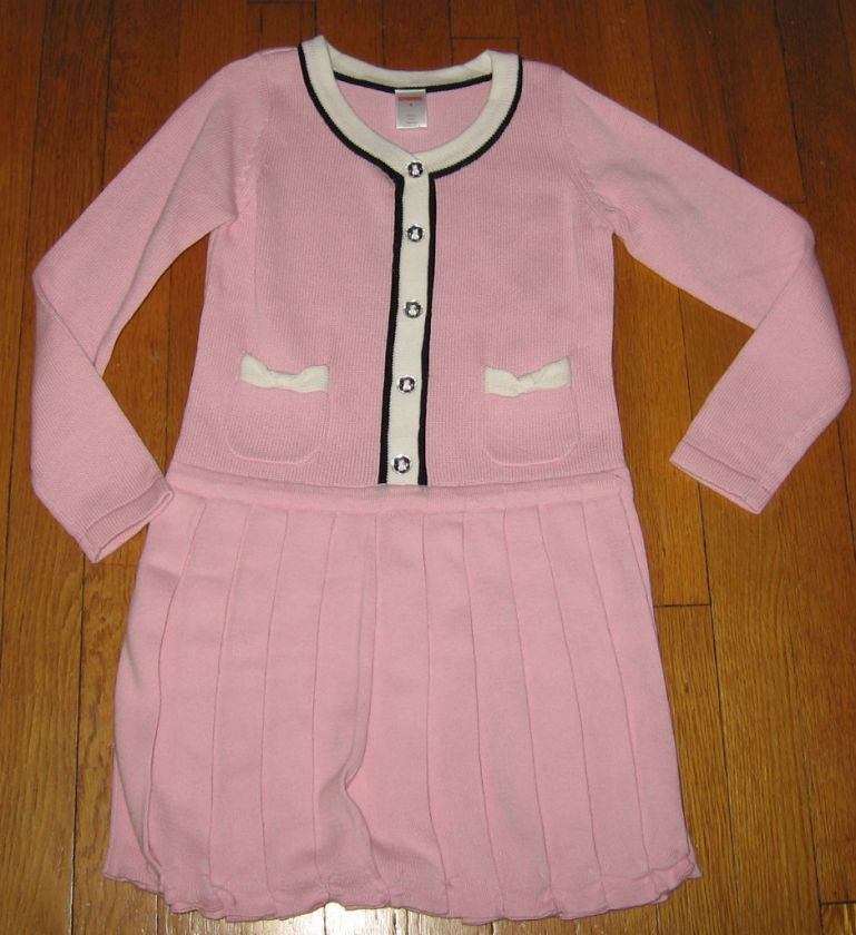 NWT Gymboree TRES FABULOUS Pink Sweater Dress Pleats  