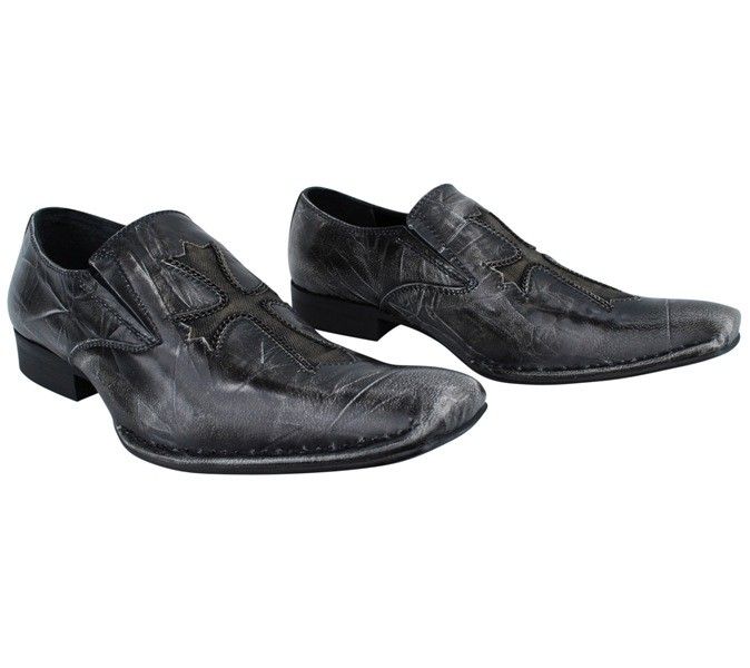    18 BLACK SOFT LEATHER DRESS/CASUAL LOAFERS MENS SLIP ON SHOES  