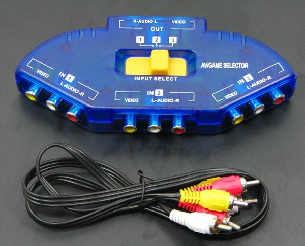   Audio Video (AV) Multi Selector 3 port Switcher for TV/DVD/VCR/Game
