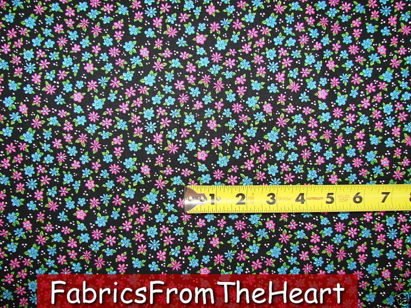 Rainbow Garden Pink Blue Flowers Kari Pearson Fabric  