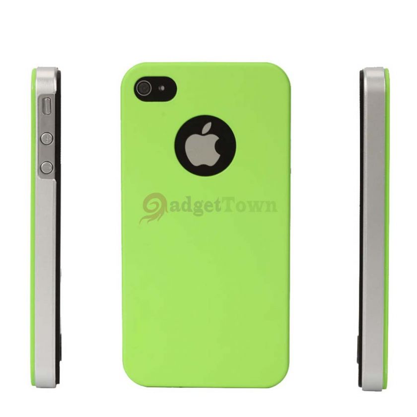 Ultra Thin Hard Case Cover for Apple iPhone 4S 4G Back Green Sliver 