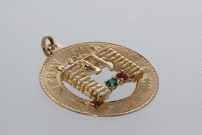 VINTAGE 14K GOLD STOCKING MERRY CHRISTMAS JEWELS CHARM  