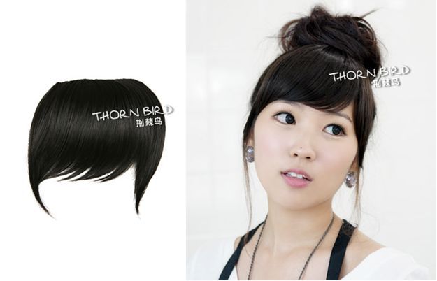 1PCS False Natural Inclined Bang Hair Extension 4 Colors TB501  