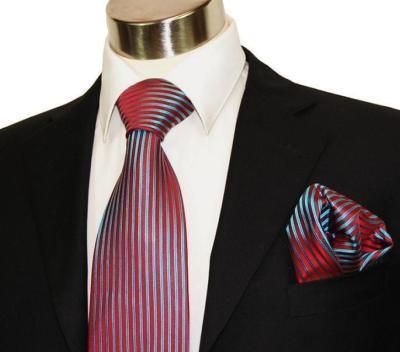 903CH/ Turquoise and Red Paul Malone Silk Necktie Set  