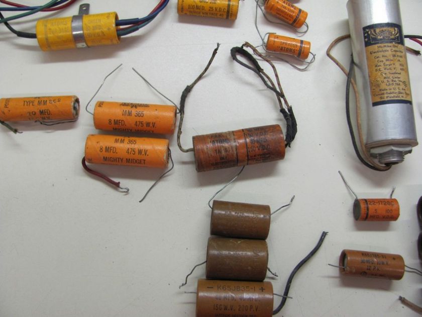 Lot of Capacitors Sprague, Aerovox, Mallory, Priamid, Incco  