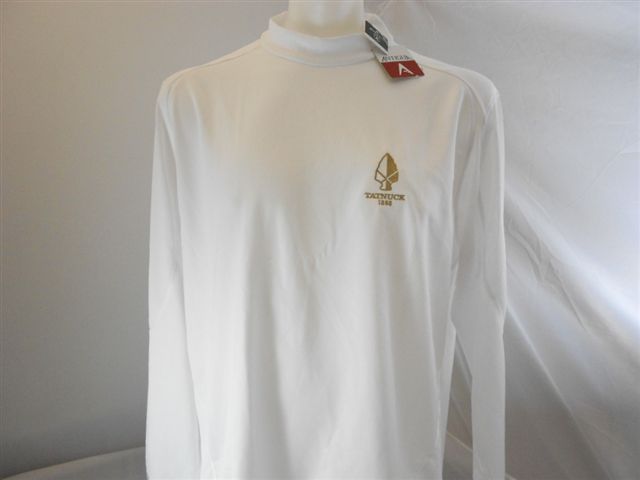 New Mens Antigua LS Logo Tech Mock Tatnuck Logo Mens Size Large 