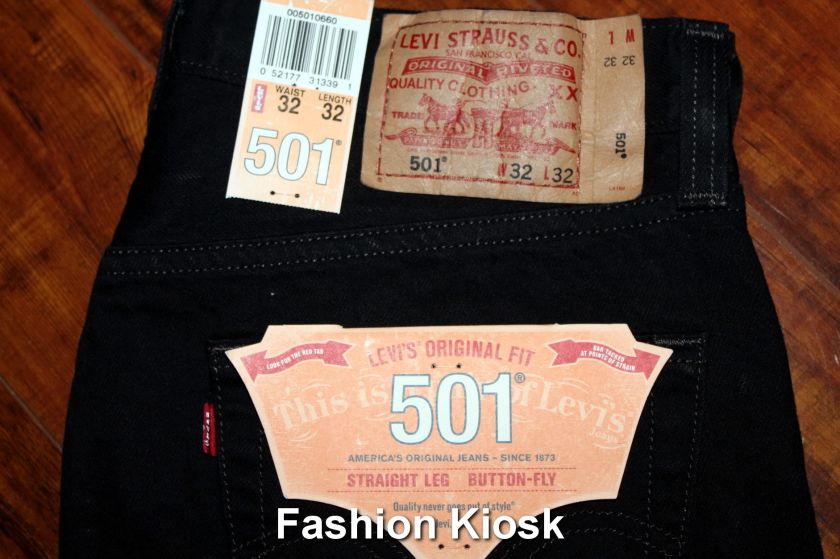 LEVIS 501 Black Jeans 29 30 31 32 33 34 36 38 40 42  