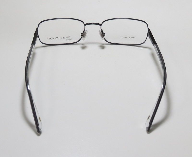 NEW JONES NY J801 53 17 140 TITANIUM BLACK RECTANGULAR EYEGLASSES 