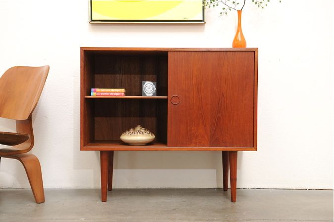 1950s Danish Modern KAI KRISTIANSEN Teak Small Credenza Eames Mid 