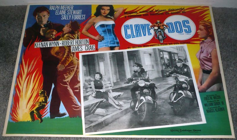 MOTORCYCLE COP/BAD GIRL orig 1952 movie poster CODE TWO  