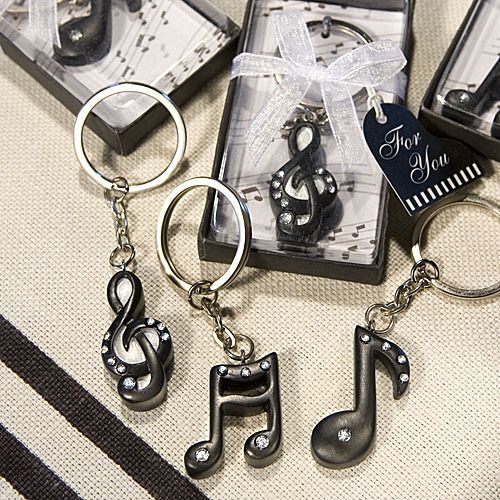 36 WEDDING FAVORS MUSIC NOTE KEYCHAIN FAVORS ASSORTED  