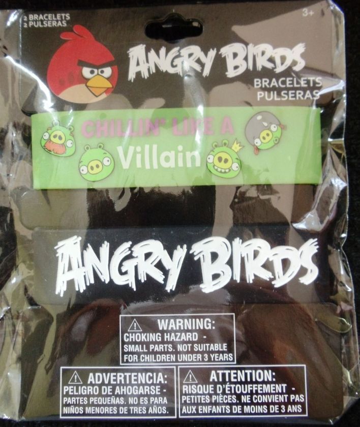 Angry Birds Chillin Like a Villain Rubber Wristband Bracelets   2 pk 