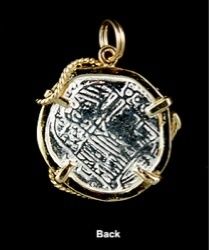 ATOCHA Sunken Treasure   MEDIUM PIECES of 8 SILVER COIN PENDANT 