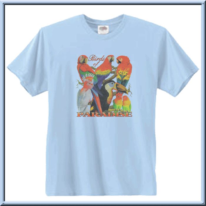 Birds Of Paradise Parrot Toucan Cockatoo Exotic Bird Shirt S,M,L,XL,2X 