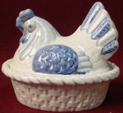 METLOX china PROVINICAL BLUE ptrn HEN ON NEST Casserole  