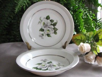   is for Fine China Dinnerware ~ Platinum White Rose ~ Pattern #3939