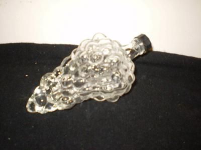 Vintage, Depression Glass, Clear, Grape Design, Bottle  