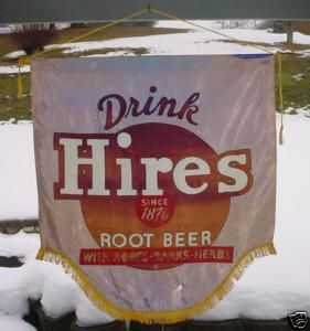Lg. Early HIres Root Beer Advertisement Banner  