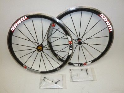 Sram S40 Road Carbon Wheelset BLACK Front & Rear NEW  