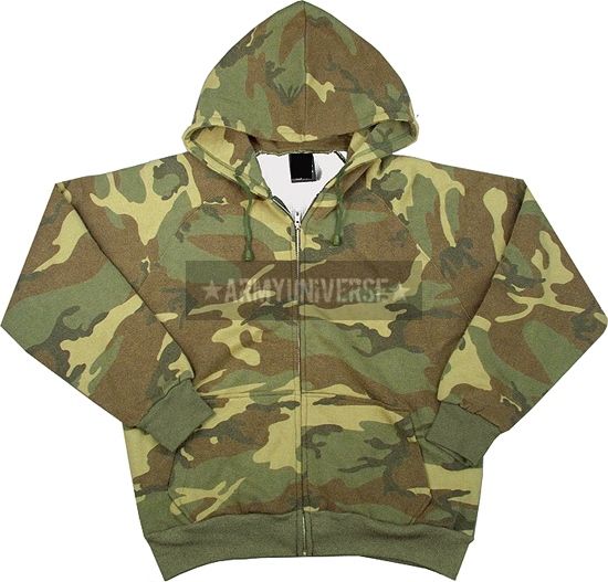 Camo Military Thermal Lined Zipper Hoodie Sweatshirts  