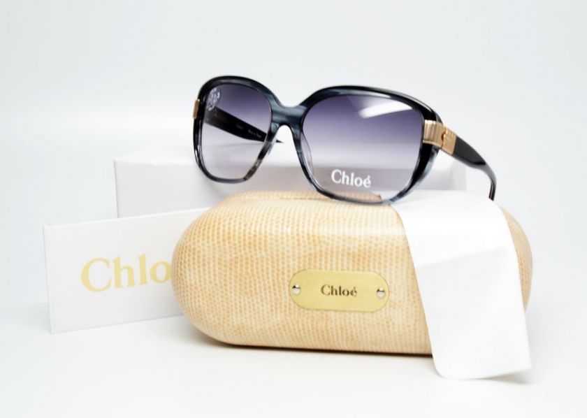 CHLOE 2212 CL2212 C01 GREY/HORN SUNGLASSES AUTHENTIC  