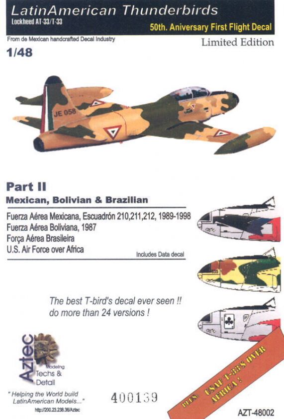 Aztec Decals 1/48 LATIN T 33 THUNDERBIRDS Part 2  