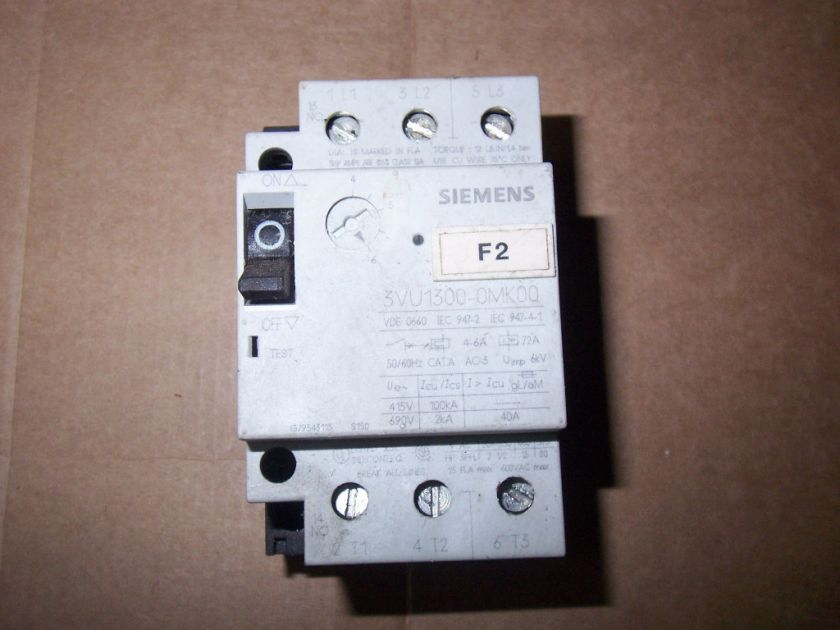 SIEMENS 3VU1300 1MP00 18 25 AMP CIRCUIT BREAKER *  