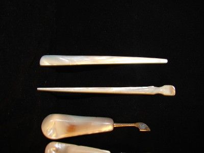 Vintage 5 Pc Mother Of Pearl Vanity Manicure Set  