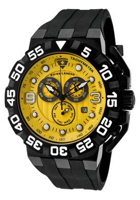 SWISS LEGEND Watch 10125 BB 07 Mens Challenger Chronograph Yellow 