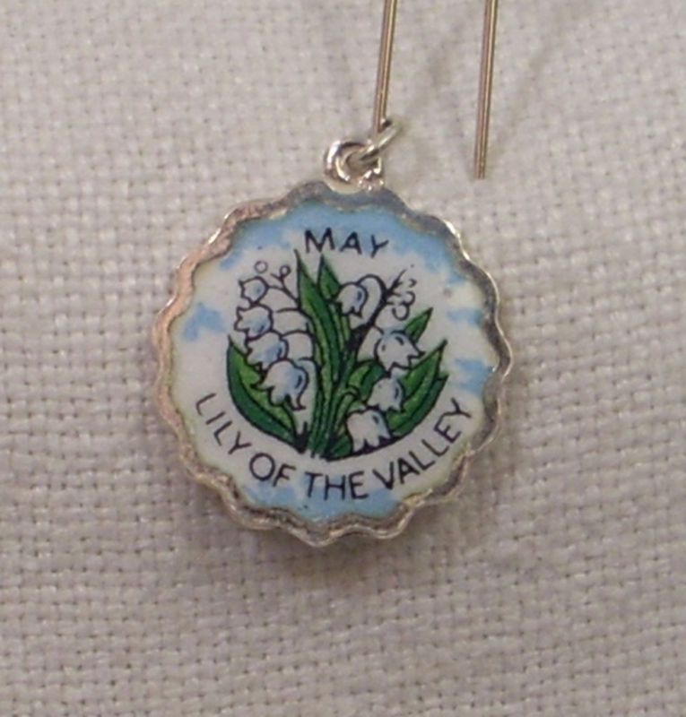 Vintage REU Sterling/Enamel May Flower Charm New  