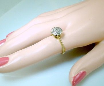 Antique Deco 14K White Yellow Gold Diamond Engagement Ring Vintage Old 