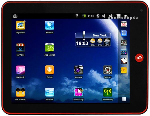 New MID 806 Google Android 8” Tablet PC 2GB~Black + USB Keyboard 