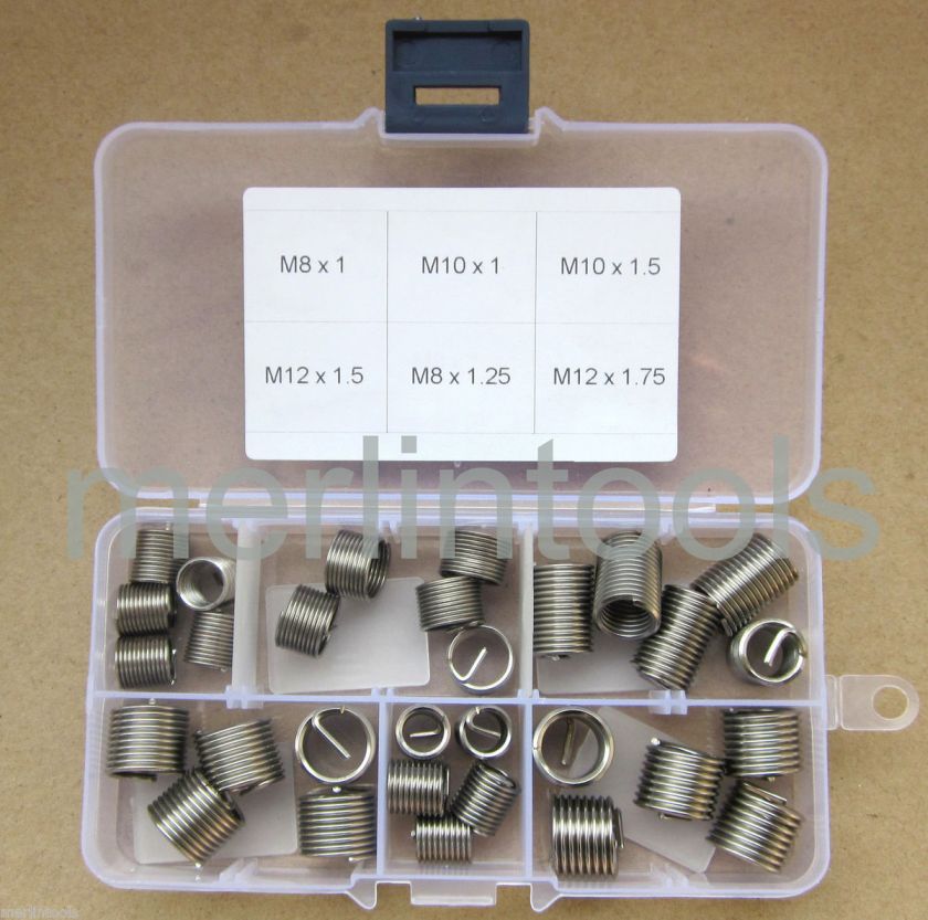 30Pcs Stainless Steel Thread Repair Insert Assortment Kit M8 M10 M12 