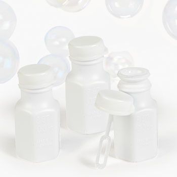 100 White Wedding / Party Hexagon Bubble Bottles  