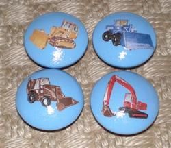 BIG RIGS Construction Tractor Trucks Knobs 4 Dresser  