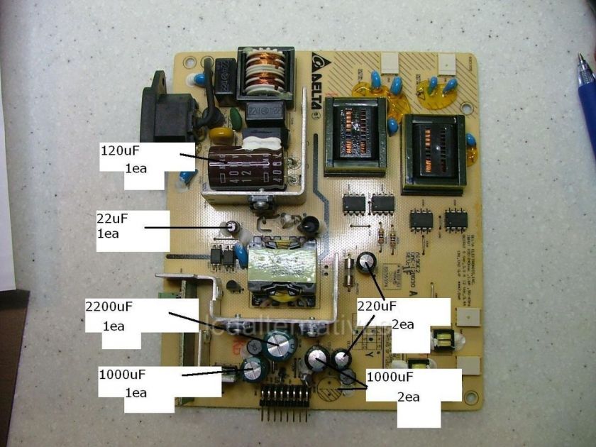   Kit, Viewsonic VA1912wb LCD Monitor, Capacitors 729440901066  