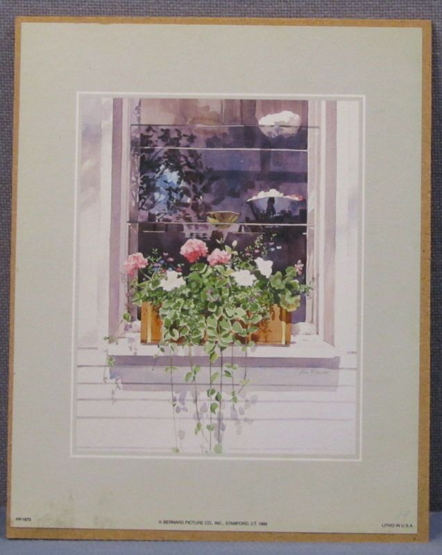 Bernard Picture Co Window Flowers Wooden Mounted Print  